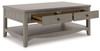 Charina Antique Gray Rectangular Cocktail Table