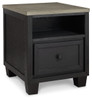 Foyland Black / Brown Rectangular End Table