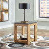 Quentina Light Brown / Black Rectangular End Table