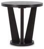 Chasinfield Dark Brown Round End Table