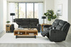 Martinglenn Ebony 2 Pc. Reclining Sofa W/Drop Down Table, Reclining Loveseat W/Console