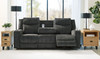 Martinglenn Ebony 2 Pc. Reclining Sofa W/Drop Down Table, Reclining Loveseat W/Console