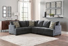 Ambrielle Gunmetal 4 Pc. Left Arm Facing Sofa With Corner Wedge 3 Pc Sectional, Ottoman