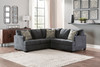 Ambrielle Gunmetal 3 Pc. Left Arm Facing Sofa With Corner Wedge 2 Pc Sectional, Ottoman