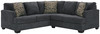 Ambrielle Gunmetal 3 Pc. Left Arm Facing Sofa With Corner Wedge 2 Pc Sectional, Ottoman