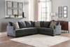 Ambrielle Gunmetal 4 Pc. Right Arm Facing Sofa With Corner Wedge 3 Pc Sectional, Ottoman