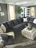 Eltmann Slate 5 Pc. Left Arm Facing Cuddler With Sofa 4 Pc Sectional, Ottoman