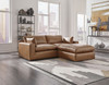 Emilia Caramel 3 Pc. 2-Piece Sectional Loveseat, Ottoman