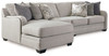 Dellara Chalk 3-Piece Sectional With Laf Corner Chaise