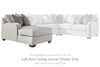 Dellara Chalk 3-Piece Sectional With Laf Corner Chaise