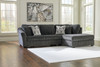 Biddeford Ebony 2-Piece Sectional With Raf Corner Chaise