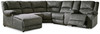 Benlocke Flannel 6-Piece Reclining Sectional With Laf Corner Chaise