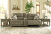 Lubec Taupe 3-Piece Reclining Loveseat With Console