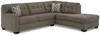 Mahoney Chocolate 2-Piece Sectional With Raf Corner Chaise