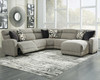 Colleyville Stone 5-Piece Power Reclining Sectional With Chaise