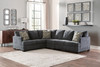 Ambrielle Gunmetal Left Arm Facing Sofa With Corner Wedge 3 Pc Sectional