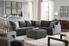 Ambrielle Gunmetal Right Arm Facing Sofa With Corner Wedge 3 Pc Sectional