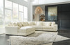 Lindyn Ivory Left Arm Facing Corner Chaise 5 Pc Sectional