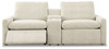 Hartsdale Linen Loveseat With Console 3 Pc Power Sectional