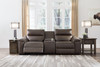 Salvatore Chocolate Power Reclining Loveseat With Console 3 Pc Sectional