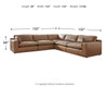 Emilia Caramel 5-Piece Sectional