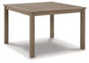 Aria Plains Brown Square Dining Table W/Umb Opt