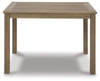 Aria Plains Brown Square Dining Table W/Umb Opt