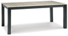Mount Valley Black / Driftwood Rect Dining Table W/Umb Opt
