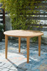 Janiyah Light Brown Round Dining Table W/Umb Opt