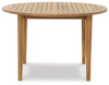 Janiyah Light Brown Round Dining Table W/Umb Opt