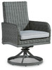 Elite Park Gray Swivel Chair W/Cushion (Set of 2)