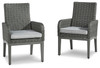 Elite Park Gray Arm Chair With Cushion (Set of 2)