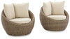 Danson Beige Swivel Lounge W/Cushion (Set of 2)