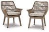 Beach Front Beige Arm Chair With Cushion (Set of 2)