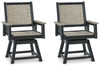 Mount Valley Black / Driftwood Swivel Chair (Set of 2)