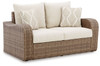 Sandy Bloom Beige Loveseat W/Cushion