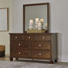 Danabrin Brown 7 Pc. Dresser, Mirror, Twin Panel Bed, 2 Nightstands
