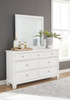 Fortman White 6 Pc. Dresser, Mirror, Chest, Twin Panel Bed