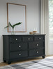 Lanolee Black 5 Pc. Dresser, Mirror, California King Panel Bed