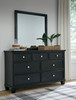 Lanolee Black 7 Pc. Dresser, Mirror, California King Panel Bed, 2 Nightstands
