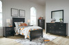 Lanolee Black 8 Pc. Dresser, Mirror, Chest, Twin Panel Bed, 2 Nightstands