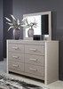 Surancha Gray 6 Pc. Dresser, Mirror, Chest, Queen Panel Bed