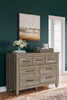 Yarbeck Sand 6 Pc. Dresser, Mirror, Chest, King Panel Bed