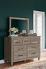 Yarbeck Sand 6 Pc. Dresser, Mirror, Chest, King Panel Bed With Storage