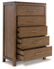 Cabalynn Light Brown Five Drawer Chest