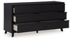 Danziar Black Six Drawer Dresser