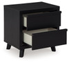 Danziar Black Two Drawer Night Stand