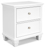 Fortman White Two Drawer Night Stand