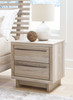 Hasbrick Tan Two Drawer Night Stand