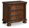 Lavinton Brown Three Drawer Night Stand